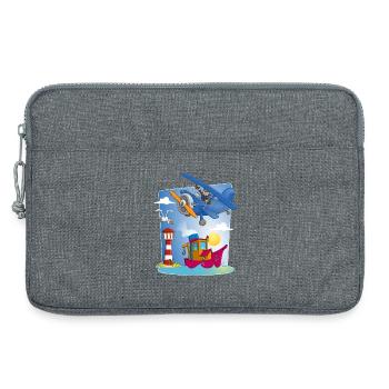 sun, sea, plane, boat lighthouse and seagull - Laptop bag 13" - heather grey - Front