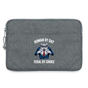 Human by Day, Feral by Choice - Laptop bag 13" - heather grey - Front