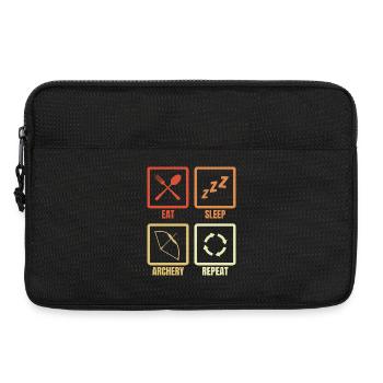 Essen Schlafen Bogenschießen Wiederholen - Laptoptasche 13" - Schwarz - Vorne