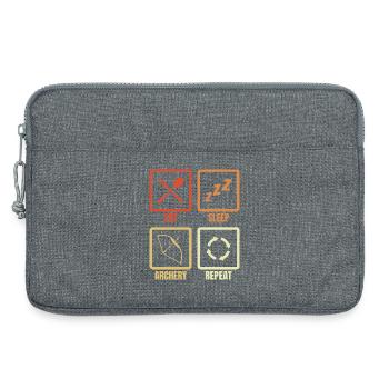 Eat Sleep Archery Repeat - Laptop bag 13" - heather grey - Front