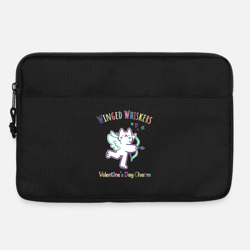 Winged Whiskers-Valentine s Day Charm - Laptop bag 13" - black
