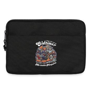 Kiffer Oldtimer Biker Motorbike Motorradfahrer - Laptoptasche 13" - Schwarz - Vorne