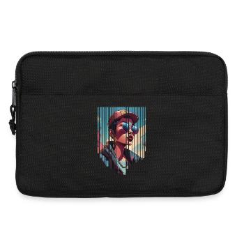 fille girlie sauvage punk freestyle amour peace style - Sacoche pour ordinateur portable 13 pouces - noir - Devant