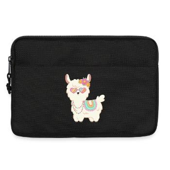 Süßes Lama Sommer - Laptoptasche 13" - Schwarz - Vorne