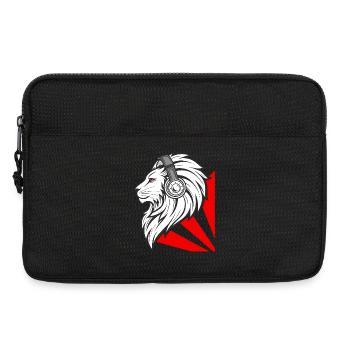 Stylish lion with headphones - Laptop bag 13" - black - Front