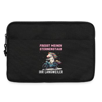 Einhorn Moped Tour - Laptoptasche 13" - Schwarz - Vorne