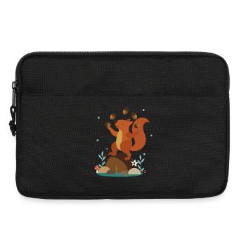 Jonglierendes Eichhörnchen – Lustige Waldszene - Laptoptasche 13" - Schwarz - Vorne