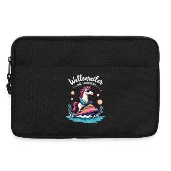 Cavalier de vague licorne rose - Sacoche pour ordinateur portable 13 pouces - noir - Devant