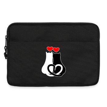 with hearts - Laptop bag 13" - black - Front