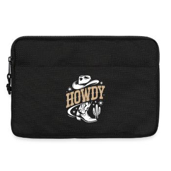 Howdy - Western Cowboy mit Hut und Kaktus - Laptoptasche 13" - Schwarz - Vorne