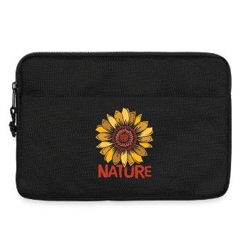 Illustration de tournesol de la nature - Logo de belle fleur - Sacoche pour ordinateur portable 13 pouces - noir - Devant