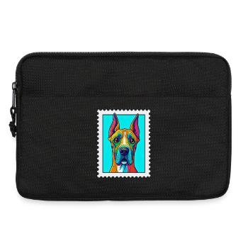 Farbenfroher Hund in Pop-Art Stil - Laptoptasche 13" - Schwarz - Vorne
