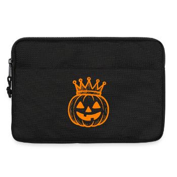 Kürbis mit Krone Halloween Design - Laptoptasche 13" - Schwarz - Vorne