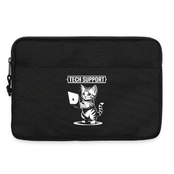 Support technique amusant, chat mignon, informatique ironique - Sacoche pour ordinateur portable 13 pouces - noir - Devant