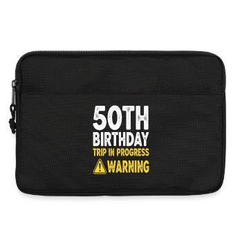 50th Birthday Trip in Progress Warning - Laptop bag 13" - black - Front
