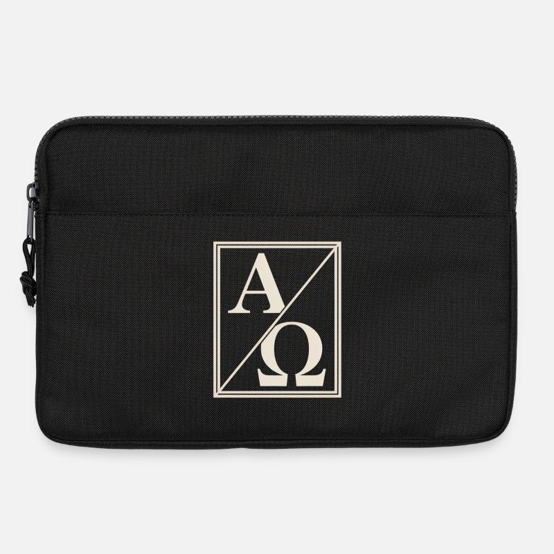 Christlich Alpha Omega Zeichen Des Glaubens - Laptoptasche 13" - Schwarz