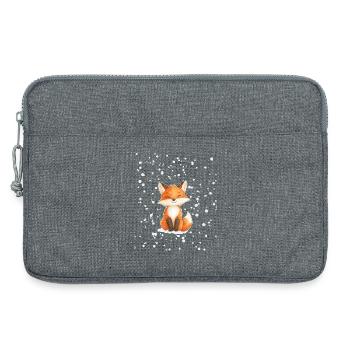 Fox with snowflakes - Laptop bag 13" - heather grey - Front