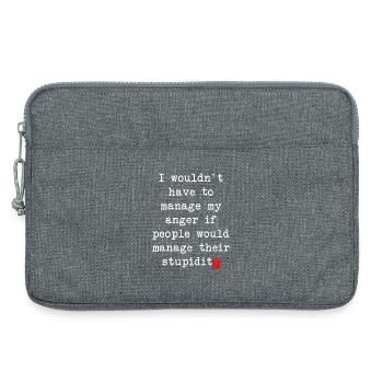Anger Management – Humorous Statement - Laptop bag 13" - heather grey - Front