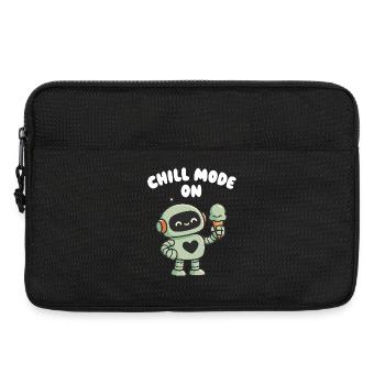 Entspannter Roboter mit Eistüte - Laptoptasche 13" - Schwarz - Vorne