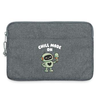 Entspannter Roboter mit Eistüte - Laptop bag 13" - heather grey - Front