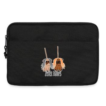 Zwei Mops - Hunde oder Putzgeräte? Hunde Humor? - Laptoptasche 13" - Schwarz - Vorne