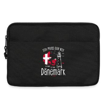 Ich muss nur nach Dänemark Spruch Flagge - Laptoptasche 13" - Schwarz - Vorne
