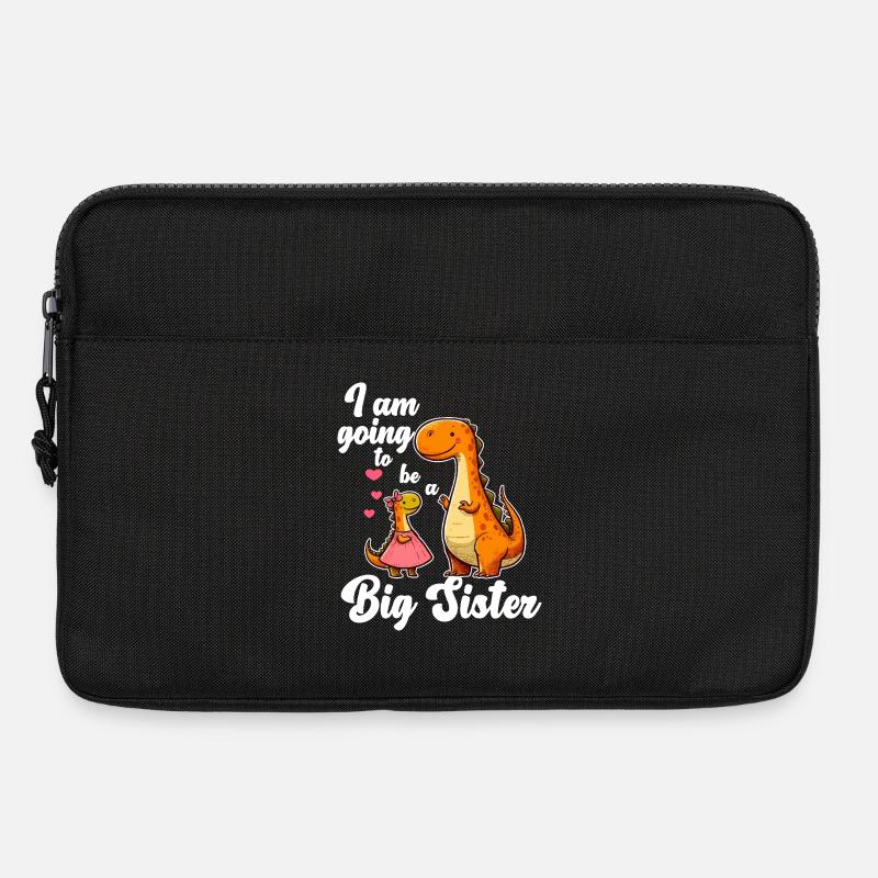 Werde eine große Schwester Dino - Laptoptasche 13" - Schwarz