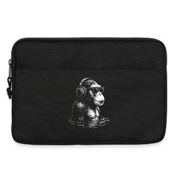 Headphone Monkey in Water - Laptop bag 13" - black - Front