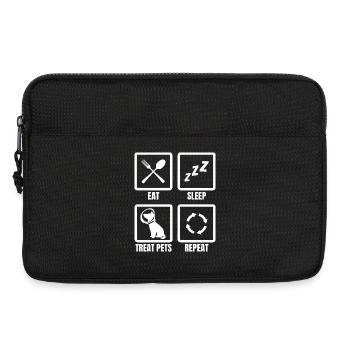 Manger Dormir Traiter les animaux de compagnie Répéter - Sacoche pour ordinateur portable 13 pouces - noir - Devant