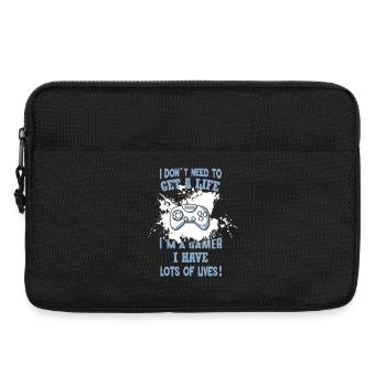 Gamer humour: plein de vies - Sacoche pour ordinateur portable 13 pouces - noir - Devant