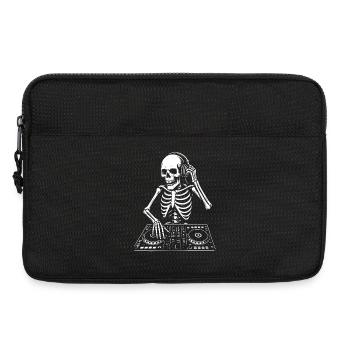 Skelett-DJ auf dem Deck - Laptoptasche 13" - Schwarz - Vorne