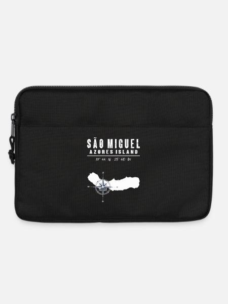 São Miguel Azoren Kompass Retro - Laptoptasche 13" - Schwarz