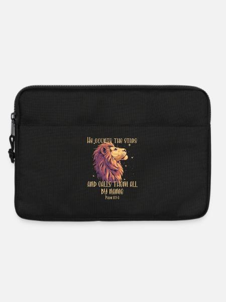 Löwe Bibelvers Christlich - Laptoptasche 13" - Schwarz