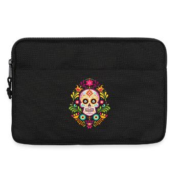 Mexican skull, sugar skull dia de Muertos - Laptop bag 13" - black - Front