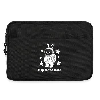 Mondhüpfer Hase im Raumanzug - Laptoptasche 13" - Schwarz - Vorne