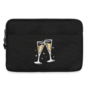 Sektglas Prosecco Sekt Alkohol Prost - Laptoptasche 13" - Schwarz - Vorne