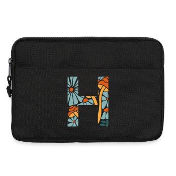 Buchstabe h groovige Blumen Geschenkidee - Laptoptasche 13" - Schwarz - Vorne