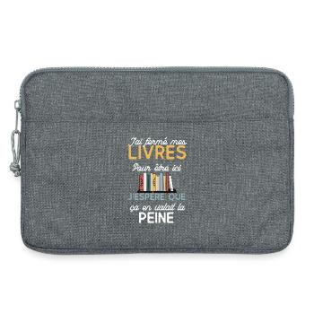 Geschlossene Bücher Ich hoffe, es lohnt sich - Laptoptasche 13" - Grau meliert - Vorne