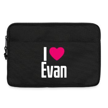 J’aime Evan Coeur rose J’aime Evan - Sacoche pour ordinateur portable 13 pouces - noir - Devant