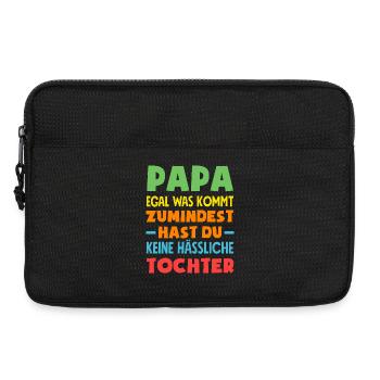 Drôle de cadeau de fête des pères papa bière - Sacoche pour ordinateur portable 13 pouces - noir - Devant