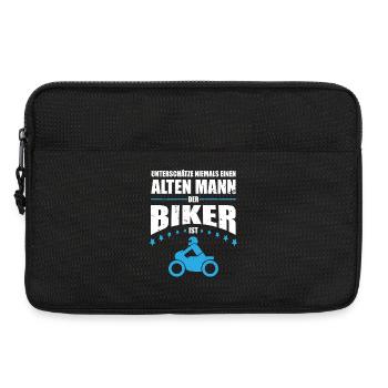 Alter Mann - Biker | Retro Vintage - Laptoptasche 13" - Schwarz - Vorne
