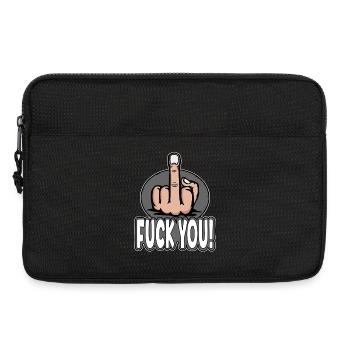 Mittelfinger Stinkefinger Fuck You Design - Laptoptasche 13" - Schwarz - Vorne