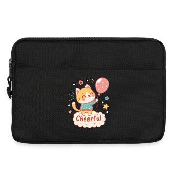 Festliche Ballonkatze - Laptoptasche 13" - Schwarz - Vorne