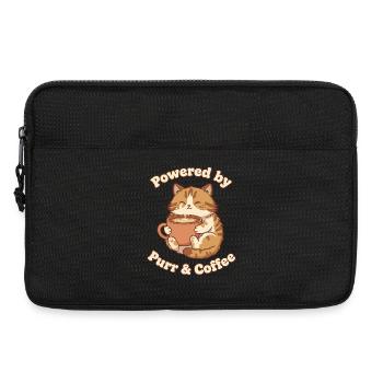 Schnurrende Kaffee-Liebe - Laptoptasche 13" - Schwarz - Vorne