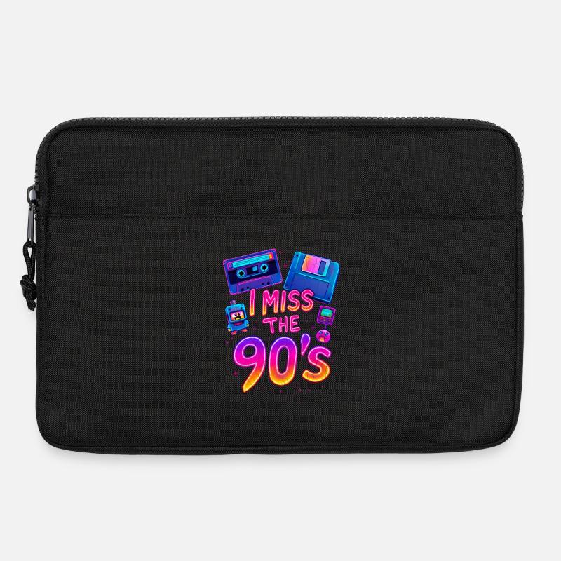 Ich vermisse die 90er – Neon-Retro-Nostalgie - Laptoptasche 13" - Schwarz