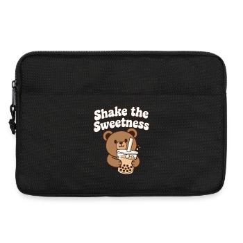 Ours Kawaii avec bubble tea - Sacoche pour ordinateur portable 13 pouces - noir - Devant