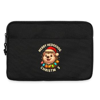 Hérisson de Noël Animal drôle d’Hiver Woodland Cadeau - Sacoche pour ordinateur portable 13 pouces - noir - Devant