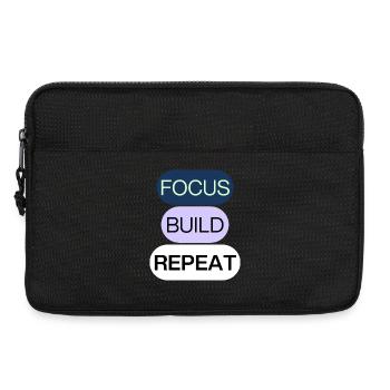 Concentrez-vous, construisez, répétez – Mentalité de créateur - Sacoche pour ordinateur portable 13 pouces - noir - Devant