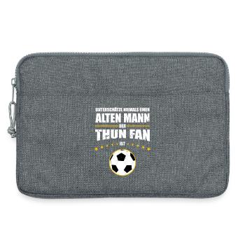 Vieil Homme - Thun Fan | Design rétro vintage - Sacoche pour ordinateur portable 13 pouces - gris chiné - Devant