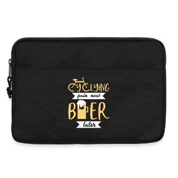 Cycling Pain Now Bière Plus tard Graphique drôle de motard - Sacoche pour ordinateur portable 13 pouces - noir - Devant